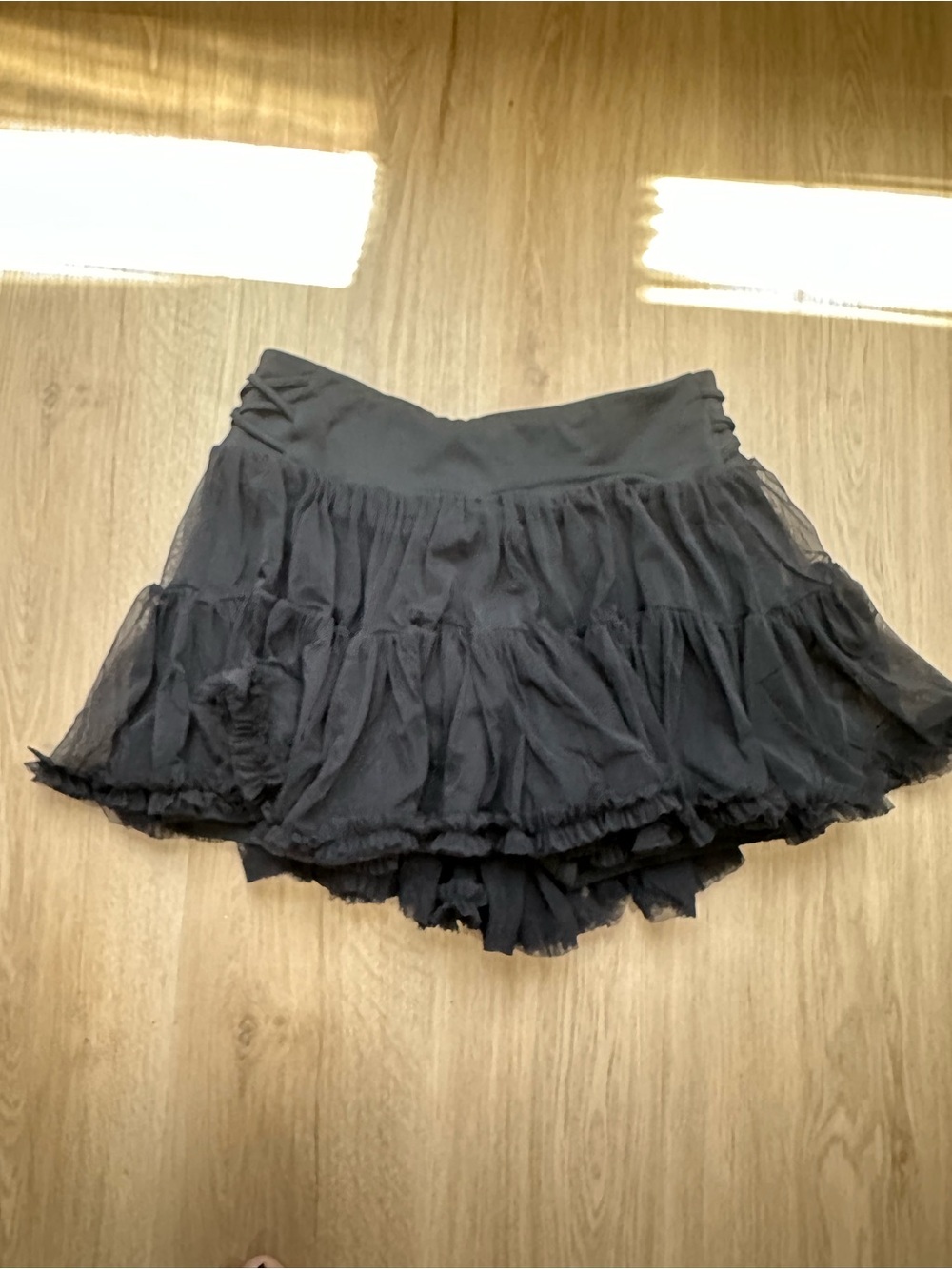 Black Tiered Ruffled Mini Skirt